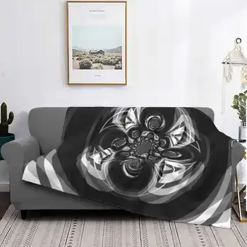 Poly Polaris Виши Черно-белый Креативный дизайн Удобное Теплое Фланелевое одеяло Спиральные Геометрические формы Абстрактный кубизм