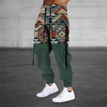 Боковые карманы с 3D-принтом и забавным рисунком, лента, Мужские Спортивные брюки, Уличная одежда в стиле хип-хоп, Брюки полной длины, Повседневные брюки