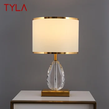 Современная хрустальная настольная лампа TYLA, Винтажная светодиодная Креативная Затемняющая Роскошная Настольная лампа для дома, гостиной, спальни
