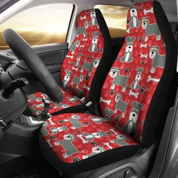 Чехлы для автомобильных сидений Schnauzer 09, упаковка из 2 универсальных защитных чехлов для передних сидений